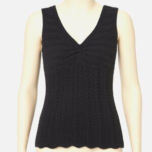 Bette Paige Shirt Womens Large Black‎ Crochet Babydoll Whimsy Vintage 2000s Y2K